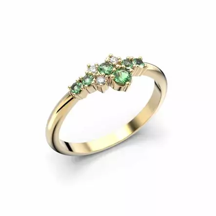 Festive Nelly Green timanttisormus 0,03 ct keltakulta - Muut timanttisormukset - 14-609-019G-KK-150 - 1