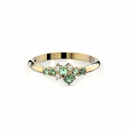 Festive Nelly Green timanttisormus 0,03 ct keltakulta - Muut timanttisormukset - 14-609-019G-KK-150 - 2