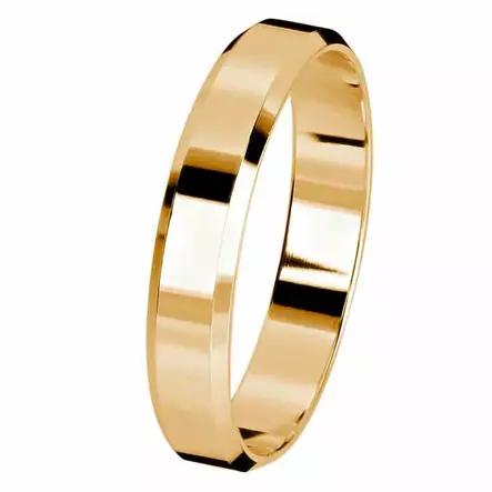 Kohinoor keltakultainen kihlasormus viisteflakka 4 mm 003-614 - Keltakultasormukset - 003-614-150 - 1