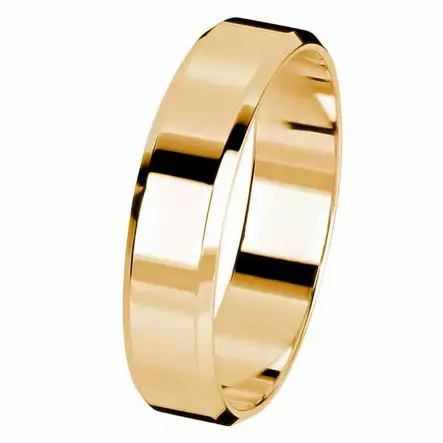 Kohinoor keltakultainen kihlasormus viisteflakka 5 mm 003-615 - Keltakultasormukset - 003-615-150 - 1