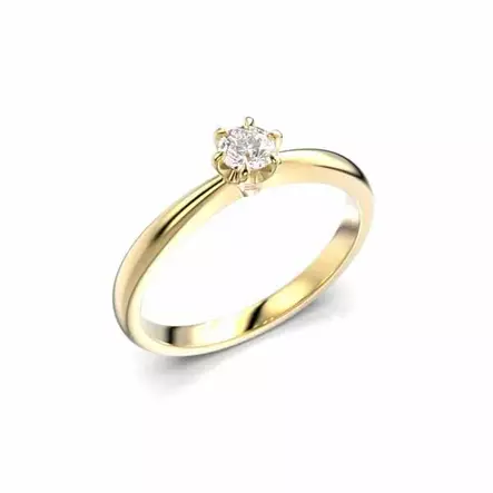 Festive Classic 23 Timanttisormus 0,20 ct keltakulta - Solitaire sormukset - 14-686-020-KK-150 - 1