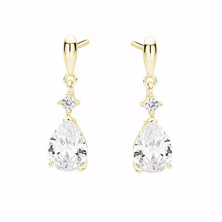 Kullatut pisara-hopeakorvakorut - Hopeakorut - HME382 - 1