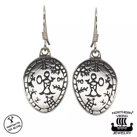 Northern Viking Jewelry Korpiklaani Noitarumpu Korvakorut Hopea NVJKK022 - Hopeakorut - NVJKK022 - 1