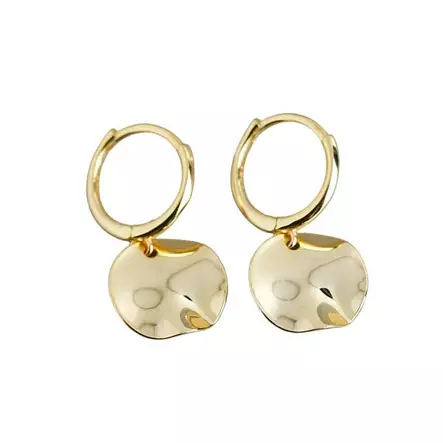 Hopeiset kullatut korvarenkaat laatoilla - Hopeakorut - HME962 - 1