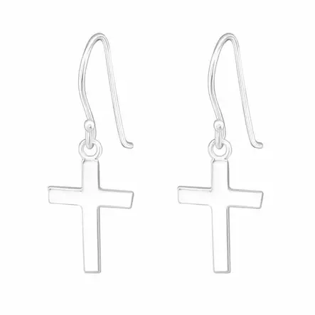 Koukkukorvakorut ristit - Hopeakorut - HME543 - 1