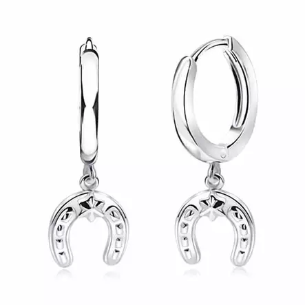 Hopeiset korvarenkaat hevosenkengät - Hopeakorut - HME904 - 1