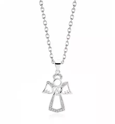 Hopeinen riipus enkeli sydämellä - Hopeakorut - HMN165 - 1