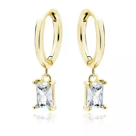 Kullatut korvarenkaat roikkuva zirkonia - Hopeakorut - HME887 - 1