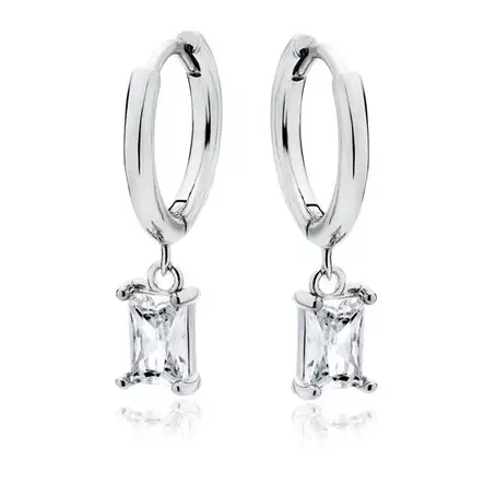 Hopeiset korvarenkaat roikkuva zirkonia - Hopeakorut - HME888 - 1