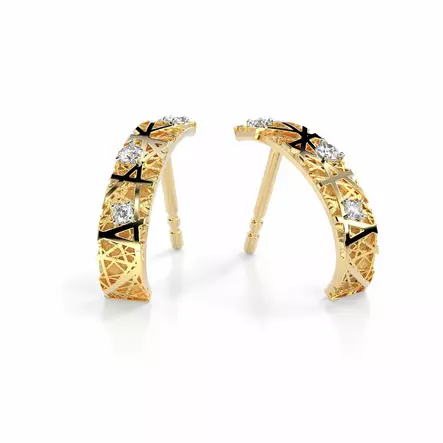 Festive Routa Timanttikorvakorut 3 mm Keltakulta - Timanttikorut - 14-625-007K-KK - 1