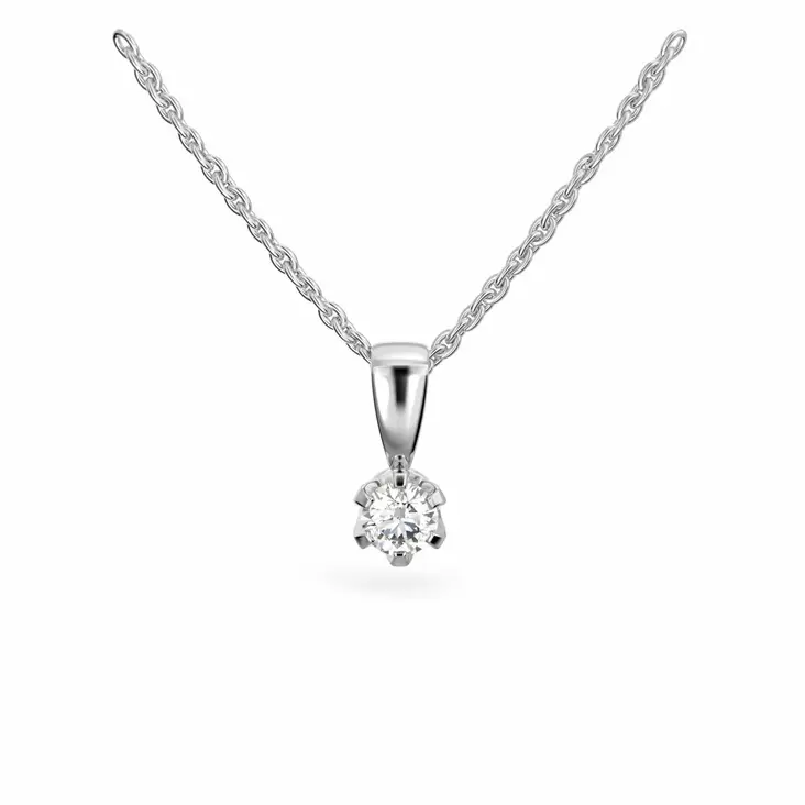 Festive Timanttiriipus Classic 0,15 ct Valkokulta 14K - Timanttikorut - 14-129-015R-VK - 1